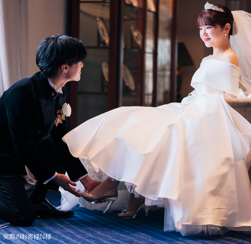 片足のみ/人気No.1履けるガラスの靴プロポーズ 前撮り 結婚式 花嫁 emma 片足のみ/人気No.1履けるガラスの靴プロポーズ 前撮り 結婚式